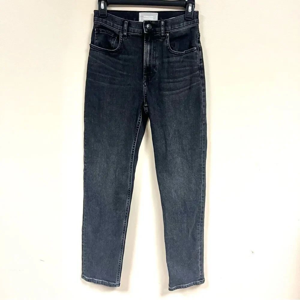 Everlane high rise straight Black Denim Jeans